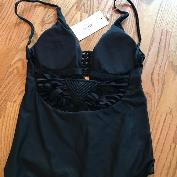 NWT Zaful Black Spaghetti Strap Swimsuit (L) - Picture 12 of 16